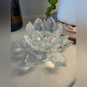 Shannon Crystal Designs Of Ireland Handmade Crystal Lotus Flower Candle Holder